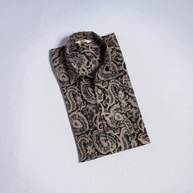 Pedana hand block print natural dyed cotton half sleeve men