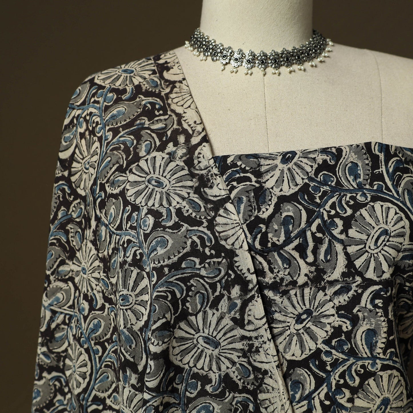 Pedana hand block print natural dyed cotton kalamkari 2pc