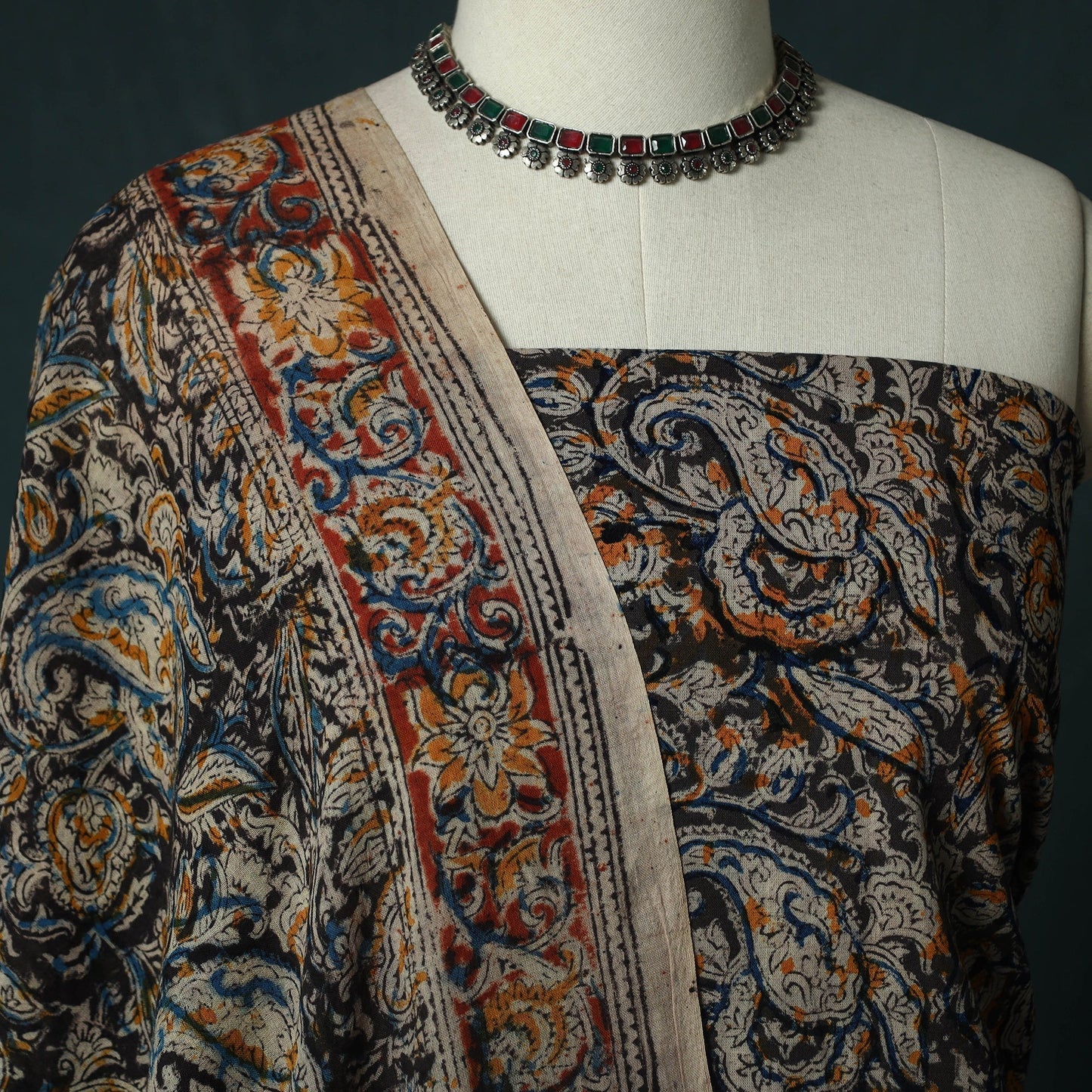 Pedana hand block print natural dyed cotton kalamkari 2pc