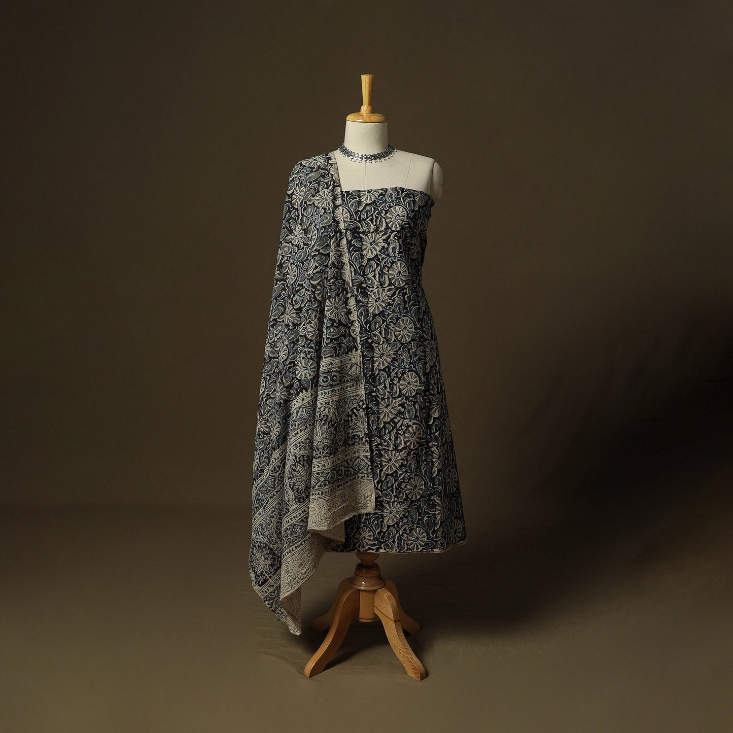 Pedana hand block print natural dyed cotton kalamkari 2pc