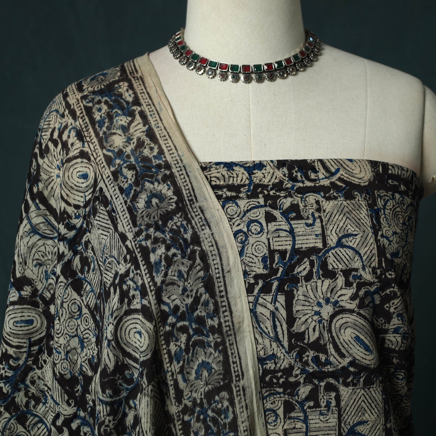 Pedana hand block print natural dyed cotton kalamkari 2pc