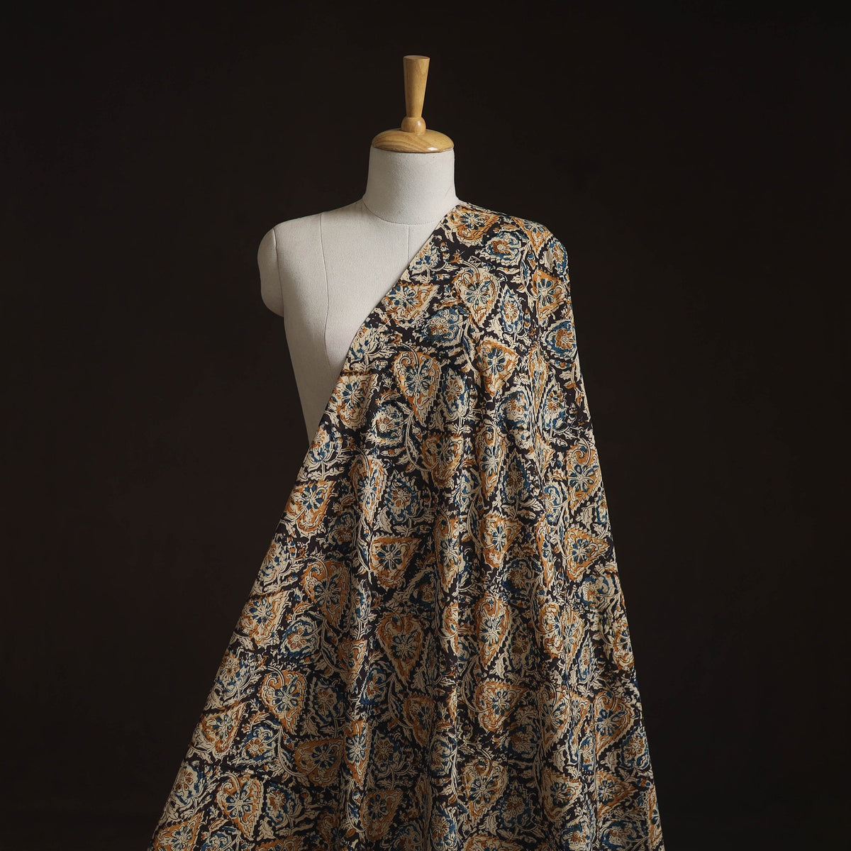 Pedana hand block print natural dyed cotton kalamkari