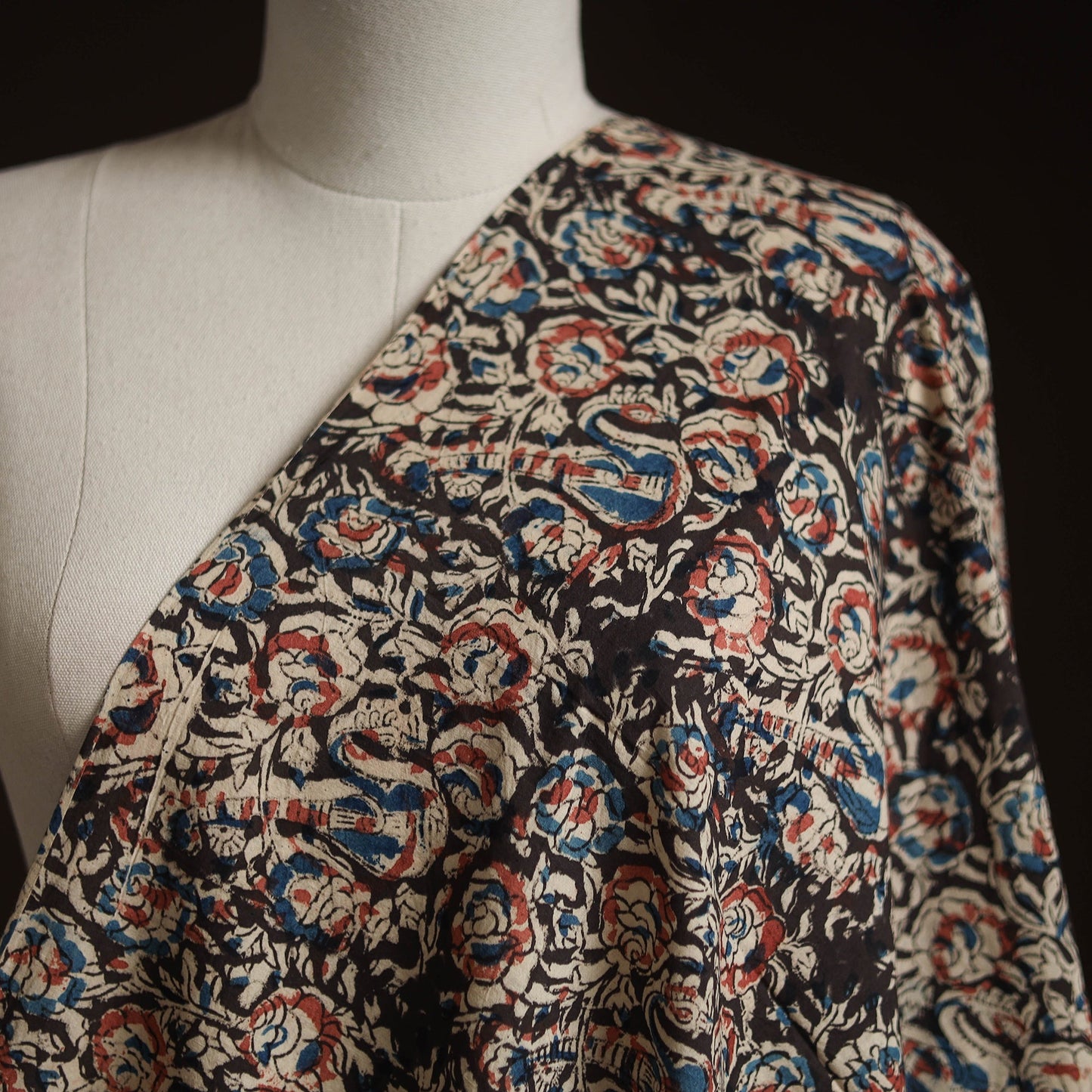 Pedana hand block print natural dyed cotton kalamkari