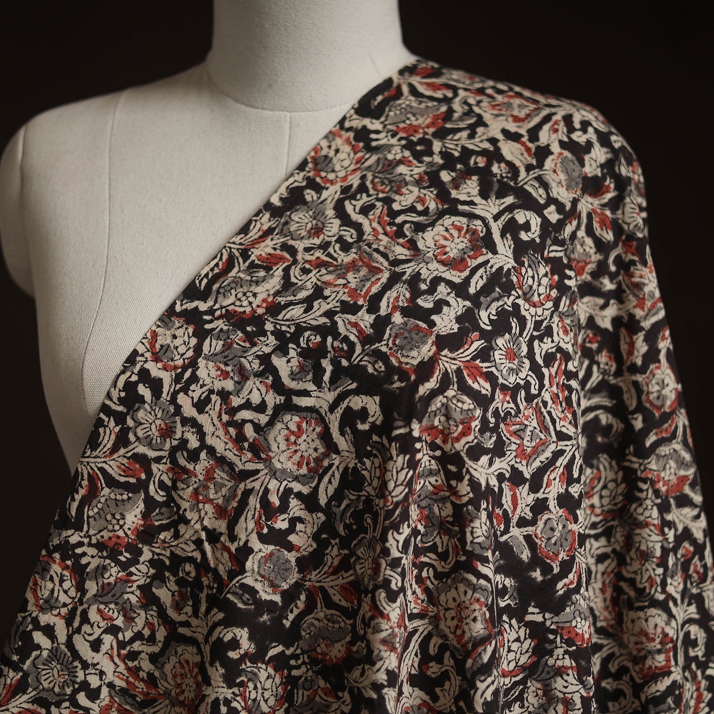 Pedana hand block print natural dyed cotton kalamkari