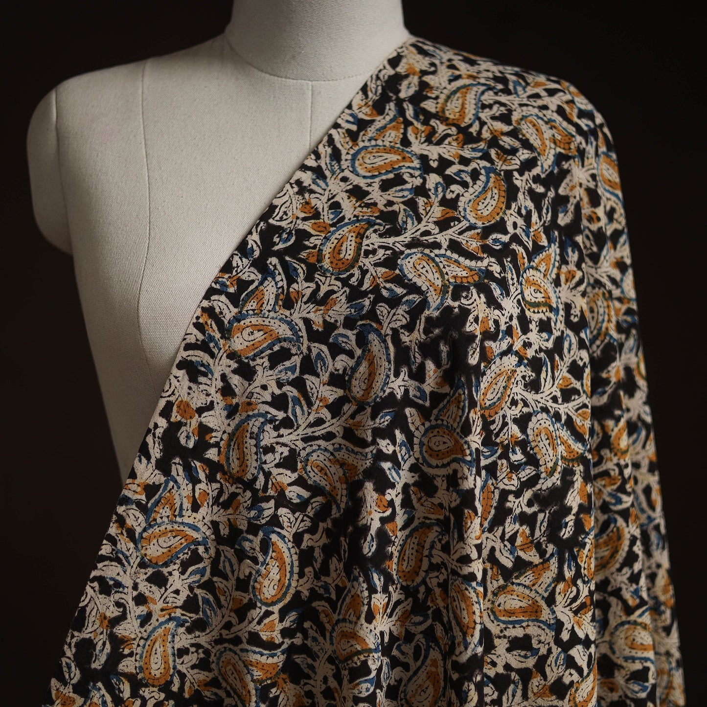 Pedana hand block print natural dyed cotton kalamkari