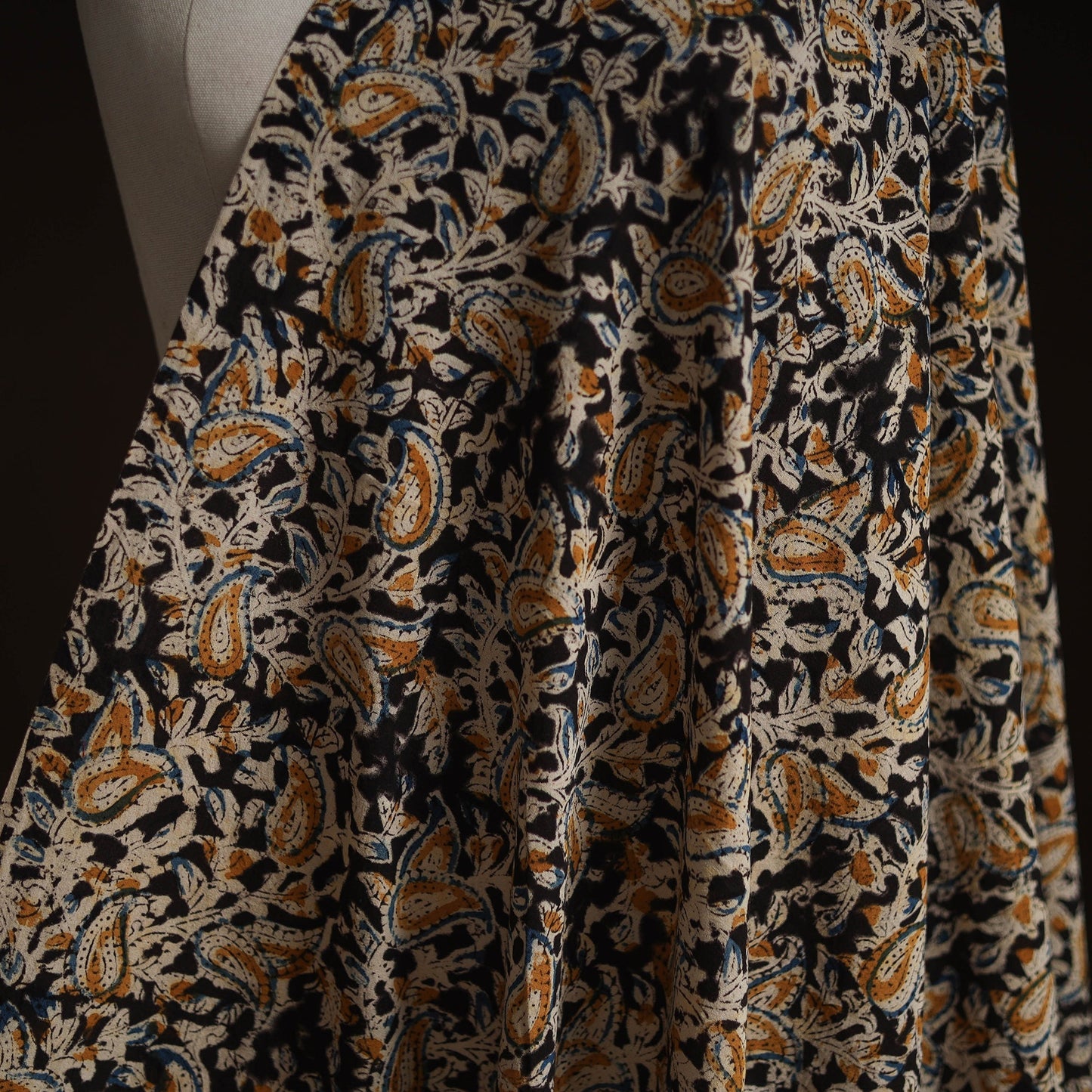 Pedana hand block print natural dyed cotton kalamkari