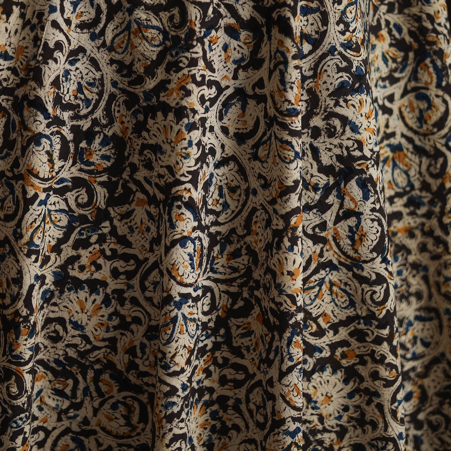 Pedana hand block print natural dyed cotton kalamkari