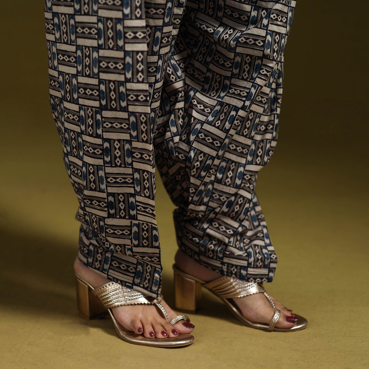 Pedana hand natural dyed cotton kalamkari salwar 04