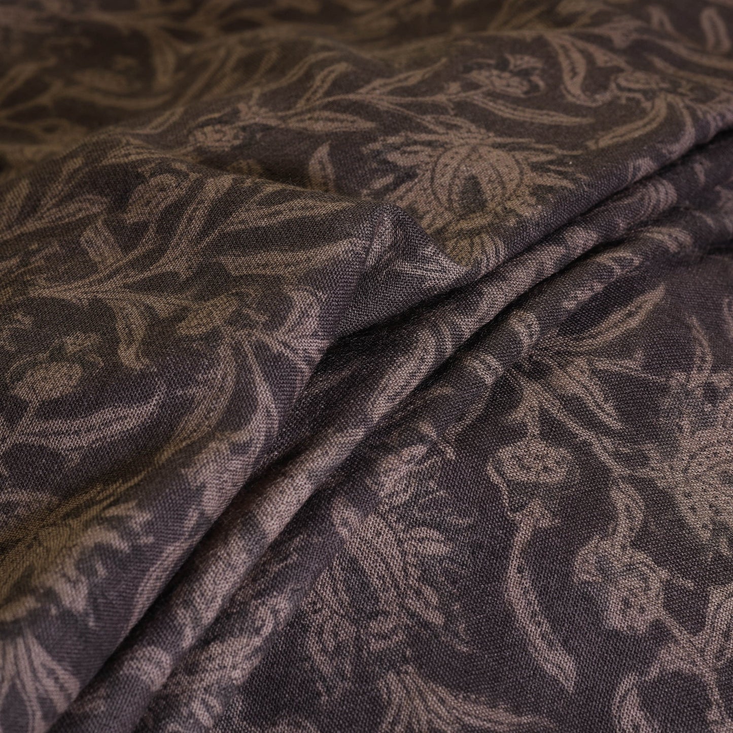Black - pedana handwoven wool natural dyed kalamkari fabric