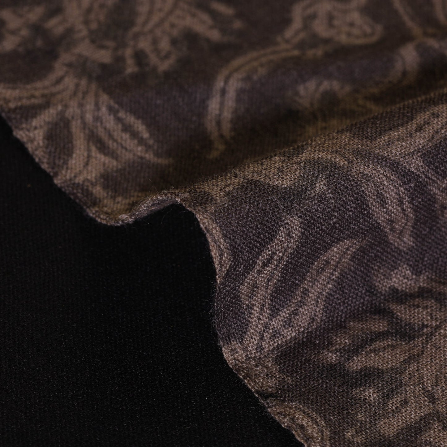 Black - pedana handwoven wool natural dyed kalamkari fabric