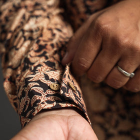Pedana Kalamkari Block Printed Cotton Men Full Sleeve Shirt