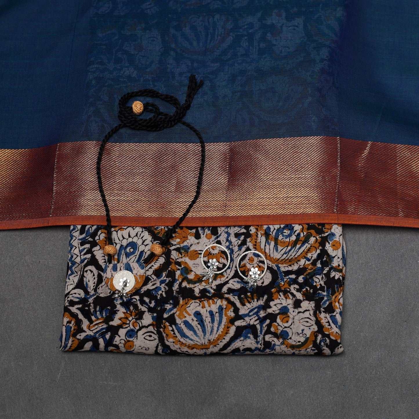 Pedana kalamkari cotton 2pc unstitched dress material