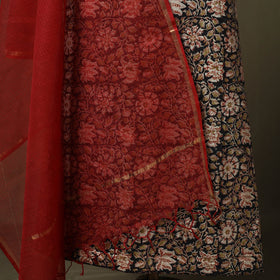 Pedana kalamkari hand block print natural dyed cotton 2pc