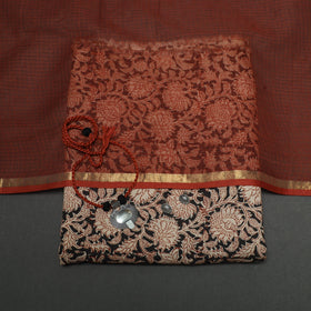 Pedana kalamkari hand block print natural dyed cotton 2pc