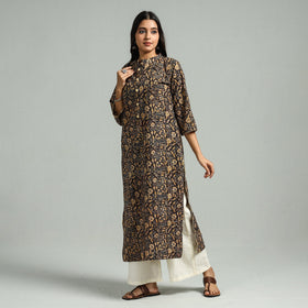 Buy Pedana Kalamkari Hand Block Printed Cotton Kurta Online at iTokri.com