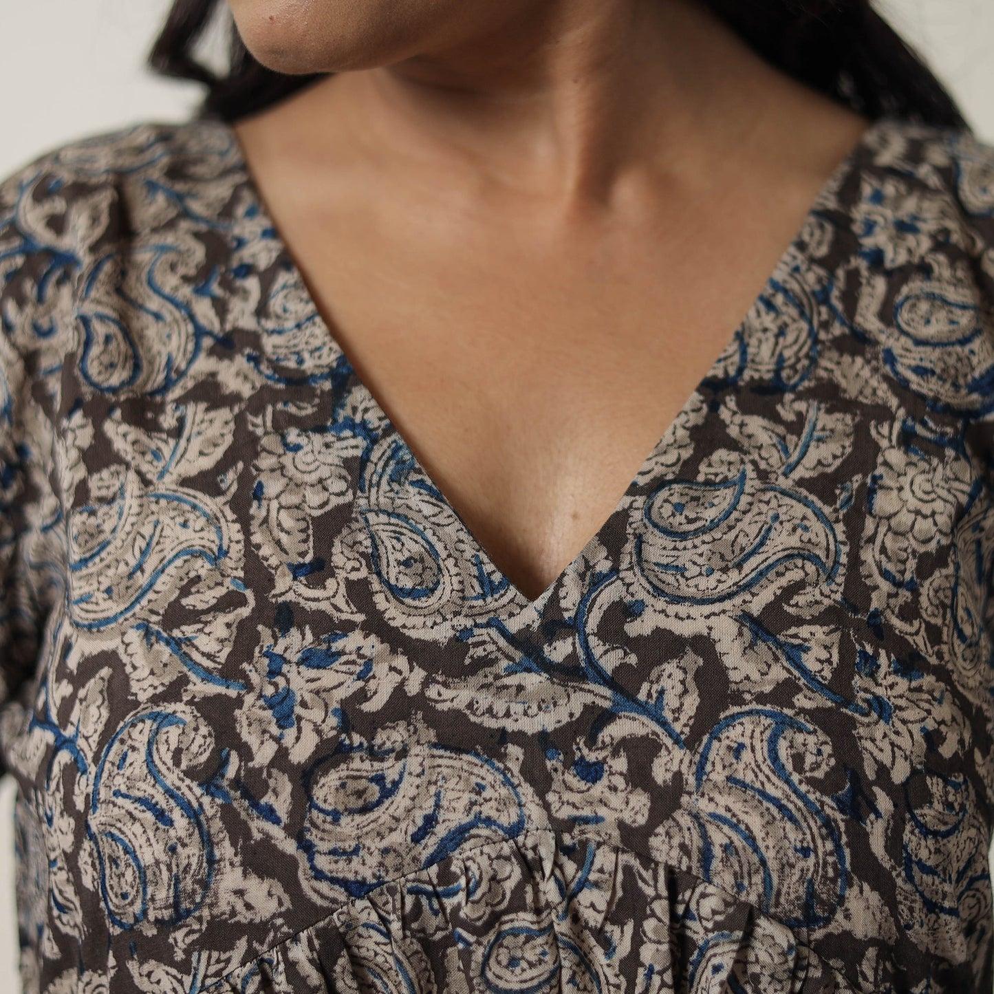 Buy Pedana Kalamkari Block Printed Cotton Flared Dress 08 Online at iTokri.com