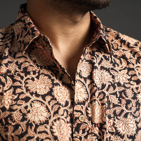 Pedana Kalamkari Block Printed Cotton Men Full Sleeve Shirt