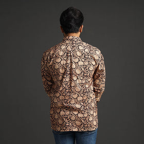 Pedana Kalamkari Block Printed Cotton Men Full Sleeve Shirt