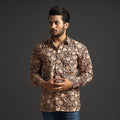 Pedana Kalamkari Block Printed Cotton Men Full Sleeve Shirt