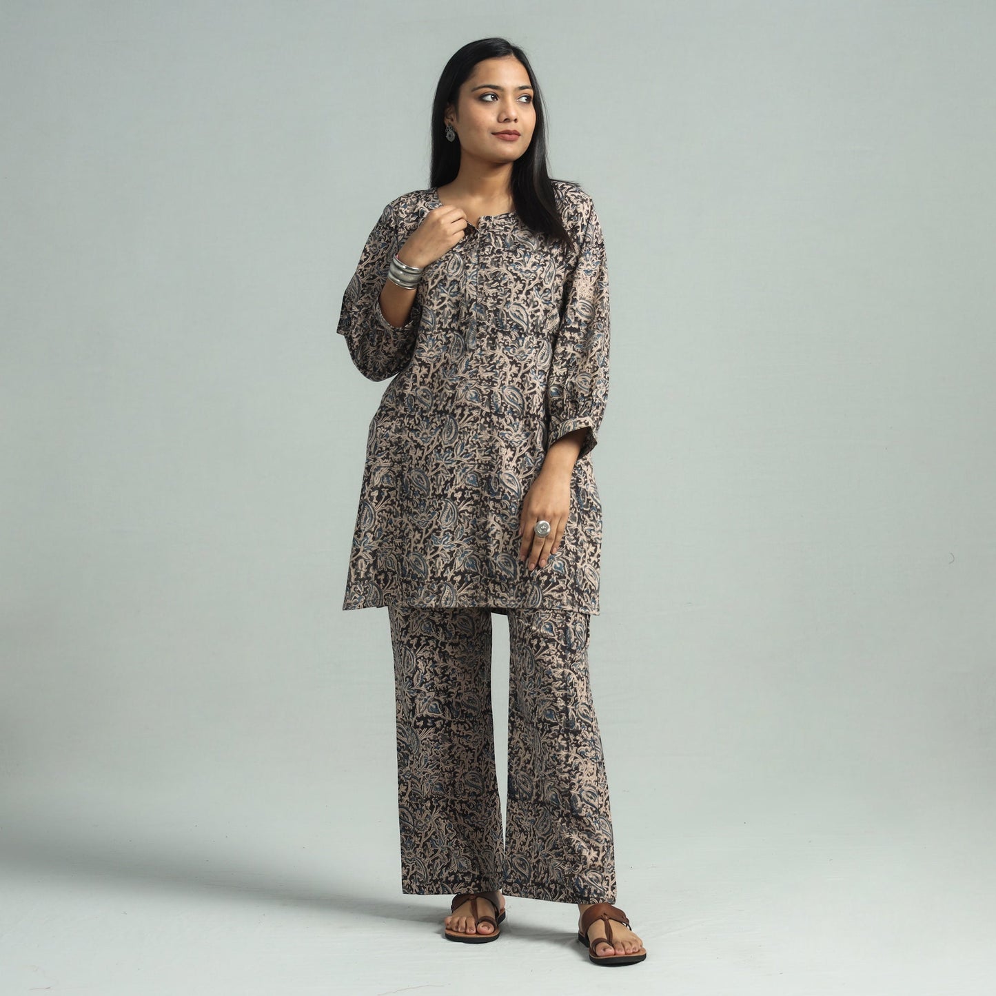 Buy Pedana Kalamkari Block Printed Cotton Co-Ord Set Online at iTokri.com