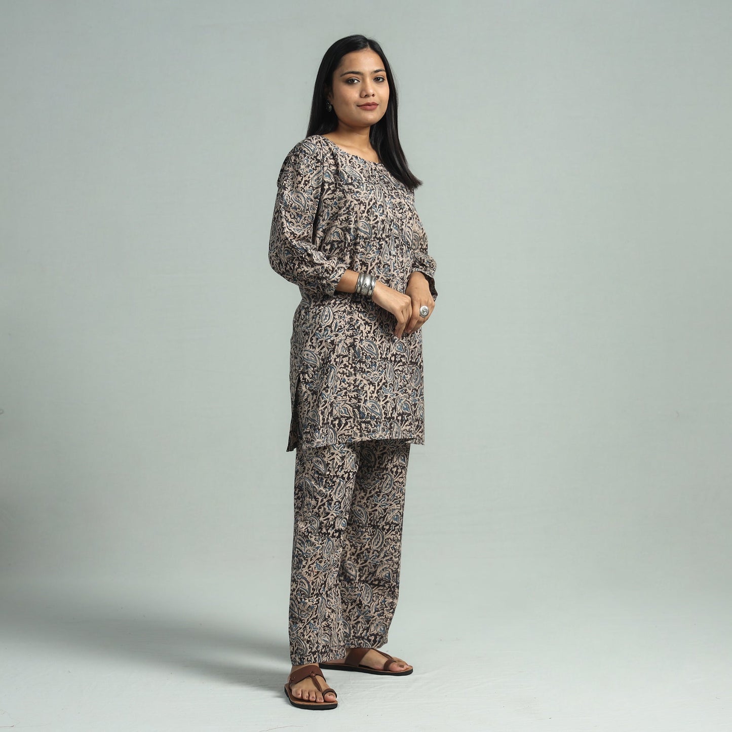Buy Pedana Kalamkari Block Printed Cotton Co-Ord Set Online at iTokri.com
