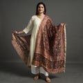 Black Pedana Kalamkari Block Printed Handloom Chanderi Silk Dupatta