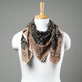 Black Pedana Kalamkari Block Printed Natural Dyed Cotton Scarf