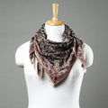 Black Pedana Kalamkari Block Printed Natural Dyed Cotton Scarf 