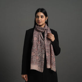 Black - pedana kalamkari wool stole 13 - handcrafted