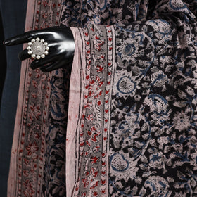 Black - pedana natural dyed cotton kalamkari dupatta 07