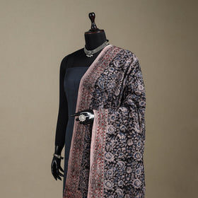 Black - pedana natural dyed cotton kalamkari dupatta 07