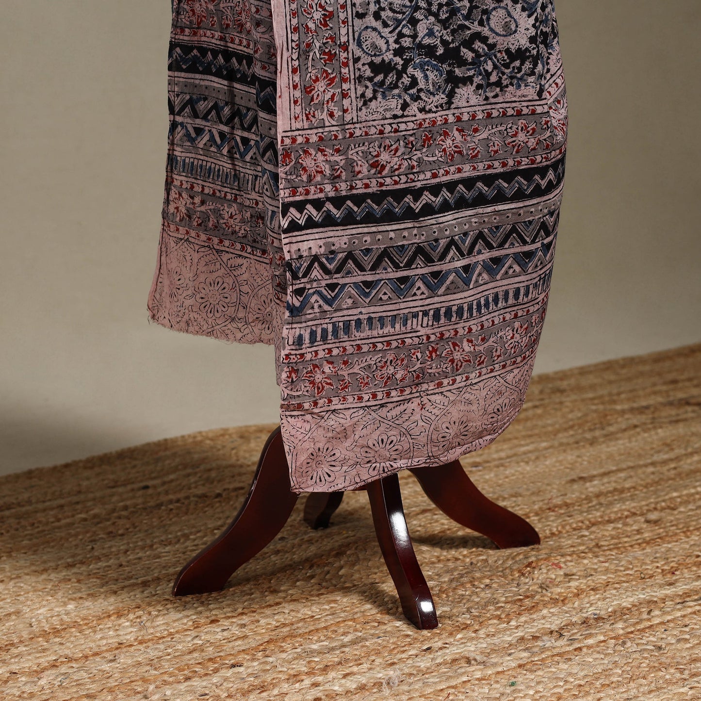 Black - pedana natural dyed cotton kalamkari dupatta 07