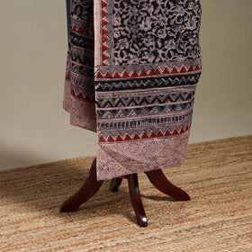 Black - pedana natural dyed cotton kalamkari dupatta 11