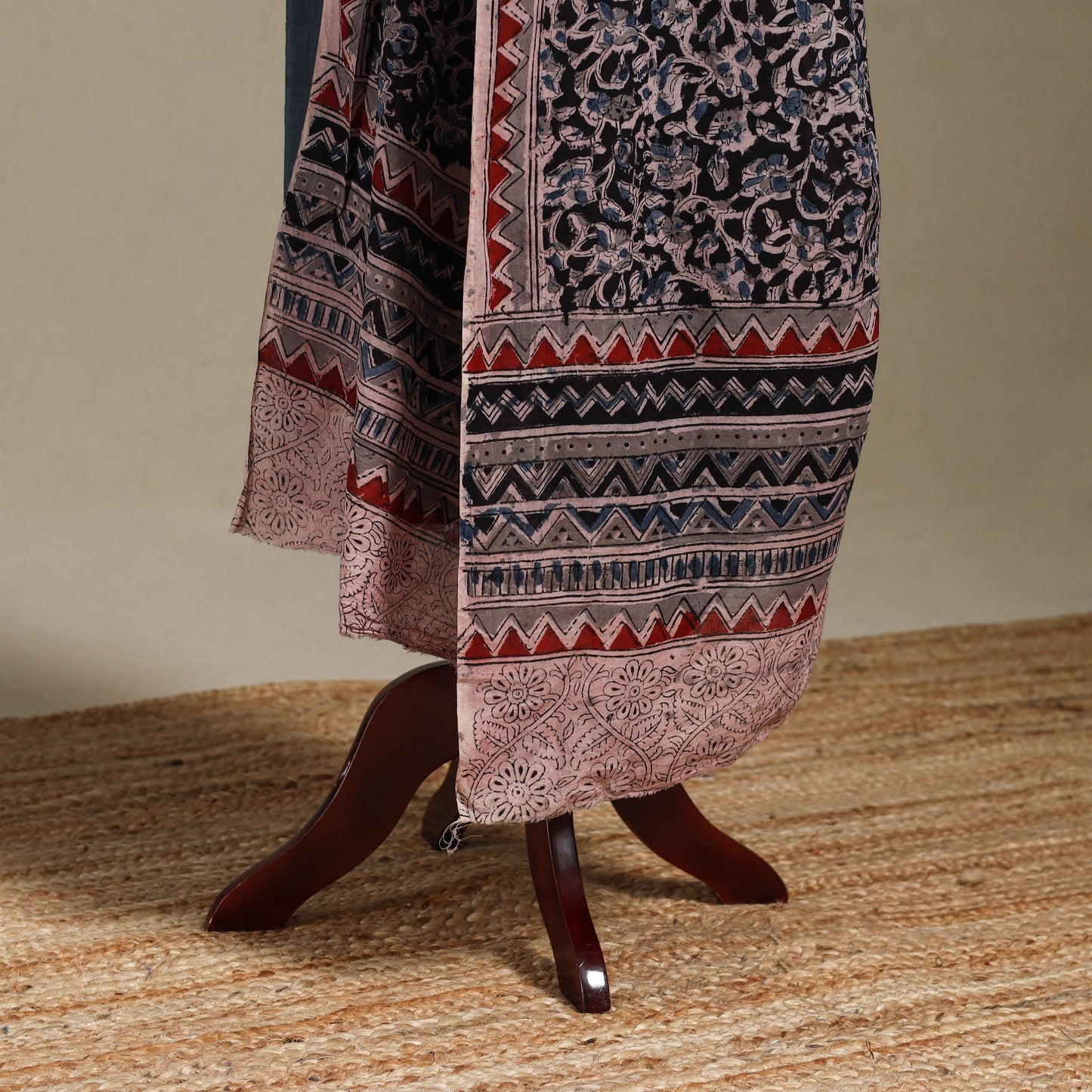 Black - pedana natural dyed cotton kalamkari dupatta 20