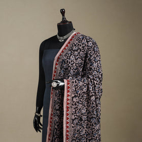 Black - pedana natural dyed cotton kalamkari dupatta 20