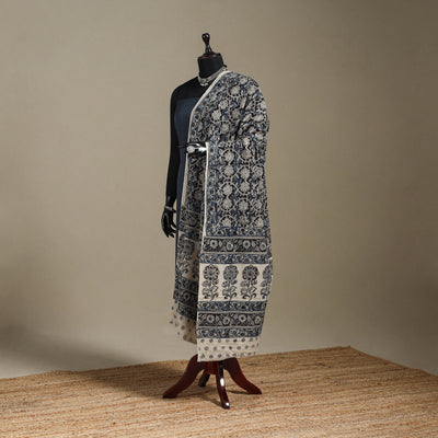 Black - pedana natural dyed cotton kalamkari dupatta 23