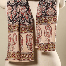 Pedana Block Print Natural Dyed Cotton Kalamkari Stole