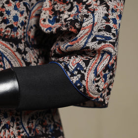 Black - pedana natural dyed cotton short kalamkari kurta 04