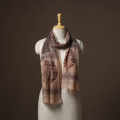 Pedana natural dyed hand wool kalamkari stole 01