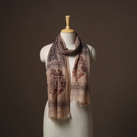 Pedana natural dyed hand wool kalamkari stole 01