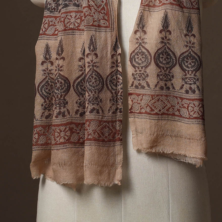 Pedana natural dyed hand wool kalamkari stole 12