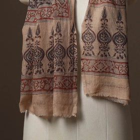 Pedana natural dyed hand wool kalamkari stole 12