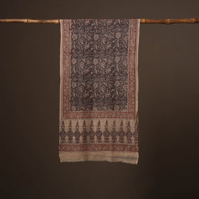 Pedana natural dyed hand wool kalamkari stole 12