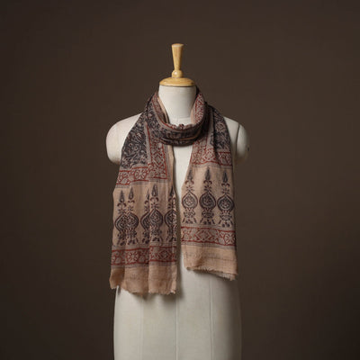 Pedana natural dyed hand wool kalamkari stole 12