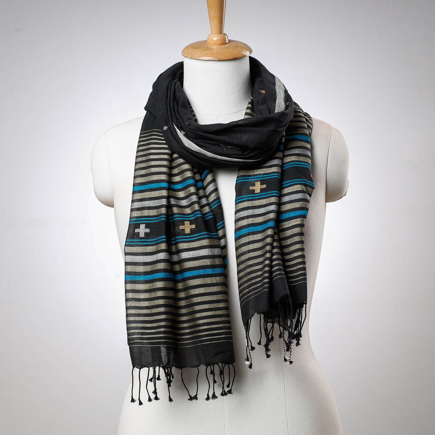  Phulia Bengal Handloom Cotton Stole 