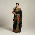 Black - Phulia Handloom Cotton Saree with Thread Buti 16