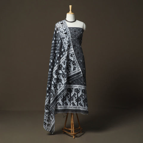 Phulia jamdani silk cotton 2pc unstitched dress material 01