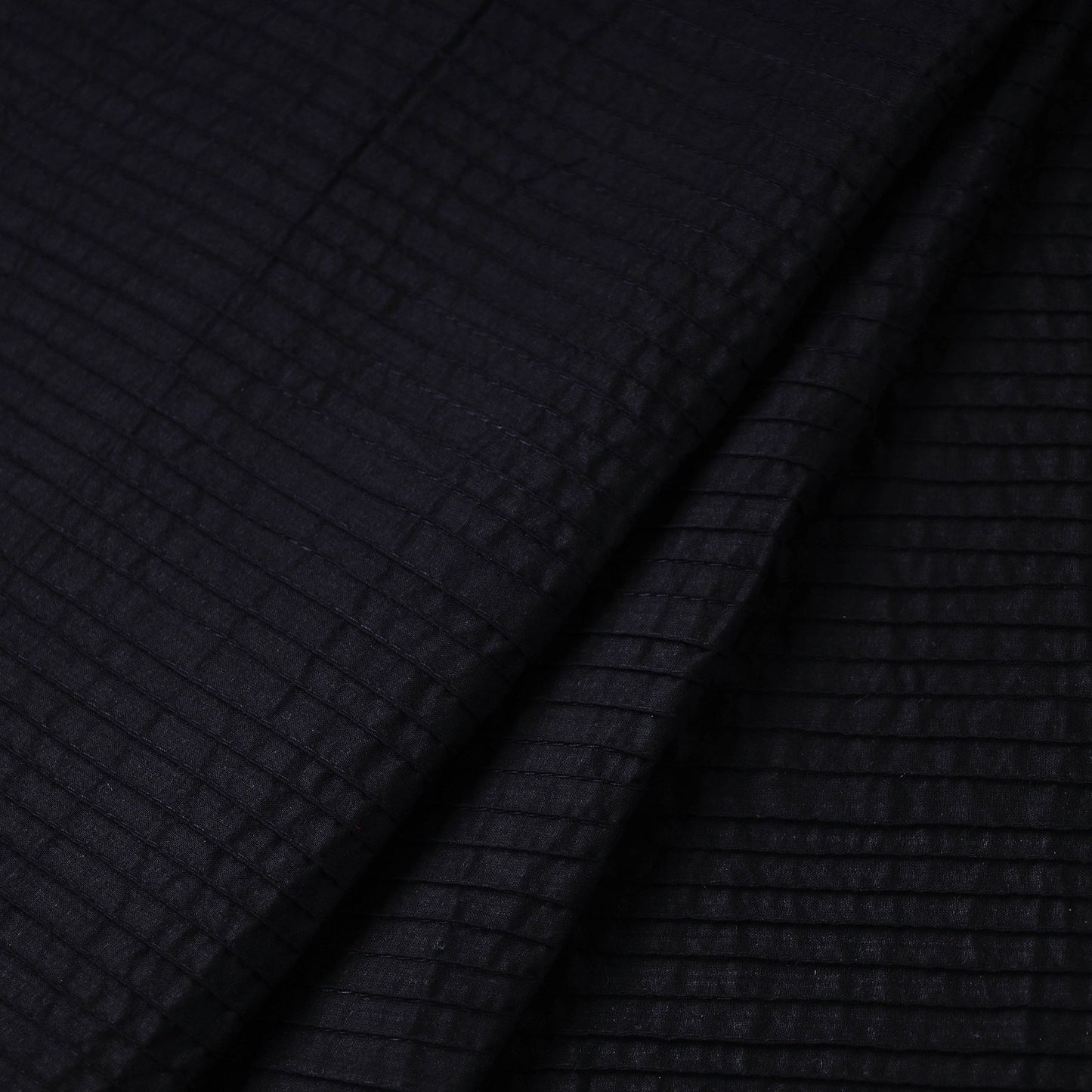 Black Pintuck Plain Cotton Fabric