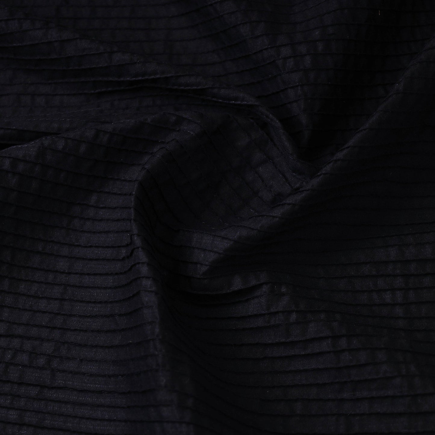 Black Pintuck Plain Cotton Fabric