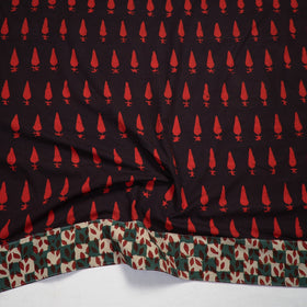 Shop Red Pipad Block Printed Cotton Blouse Piece